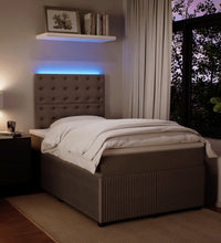 Boxspringbett mit Matratze Hellgrau 120x190 cm Samt