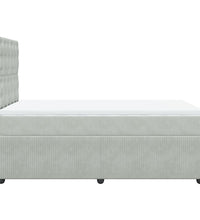 Boxspringbett mit Matratze Hellgrau 120x190 cm Samt