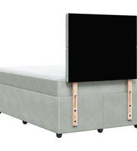 Boxspringbett mit Matratze Hellgrau 120x190 cm Samt