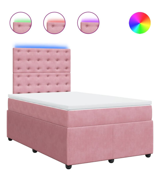 Boxspringbett mit Matratze Rosa 120x190 cm Samt