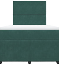 Boxspringbett mit Matratze Dunkelgrün 120x200 cm Samt