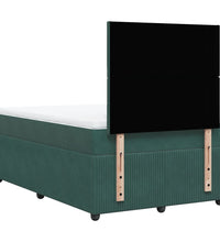 Boxspringbett mit Matratze Dunkelgrün 120x200 cm Samt