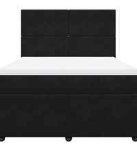 Boxspringbett mit Matratze Schwarz 140x190 cm Samt