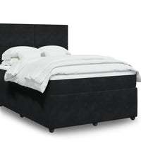 Boxspringbett mit Matratze Schwarz 140x190 cm Samt