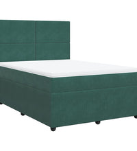 Boxspringbett mit Matratze Dunkelgrün 140x200 cm Samt