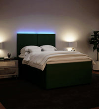 Boxspringbett mit Matratze Dunkelgrün 140x200 cm Samt