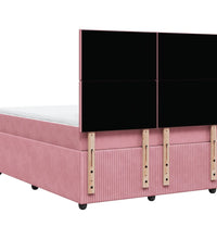 Boxspringbett mit Matratze Rosa 140x200 cm Samt