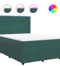 Boxspringbett mit Matratze Dunkelgrün 140x200 cm Samt