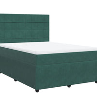 Boxspringbett mit Matratze Dunkelgrün 140x200 cm Samt