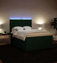 Boxspringbett mit Matratze Dunkelgrün 140x200 cm Samt