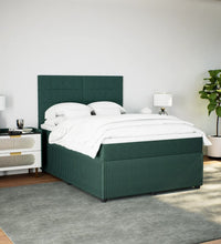 Boxspringbett mit Matratze Dunkelgrün 140x200 cm Samt