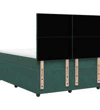 Boxspringbett mit Matratze Dunkelgrün 140x200 cm Samt