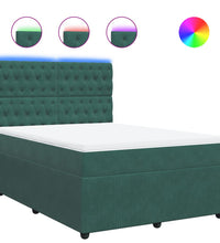 Boxspringbett mit Matratze Dunkelgrün 140x200 cm Samt