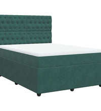 Boxspringbett mit Matratze Dunkelgrün 140x200 cm Samt