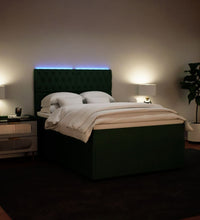 Boxspringbett mit Matratze Dunkelgrün 140x200 cm Samt