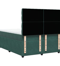 Boxspringbett mit Matratze Dunkelgrün 140x200 cm Samt