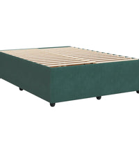 Boxspringbett mit Matratze Dunkelgrün 140x200 cm Samt