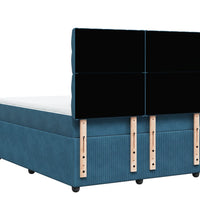 Boxspringbett mit Matratze Blau 140x200 cm Samt