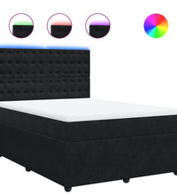 Boxspringbett mit Matratze Schwarz 140x200 cm Samt