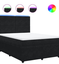 Boxspringbett mit Matratze Schwarz 160x200 cm Samt