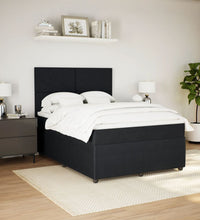 Boxspringbett mit Matratze Schwarz 160x200 cm Samt