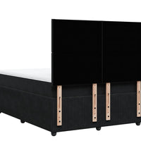 Boxspringbett mit Matratze Schwarz 160x200 cm Samt