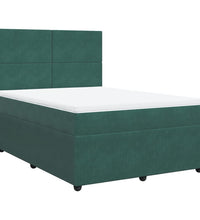 Boxspringbett mit Matratze Dunkelgrün 160x200 cm Samt