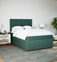 Boxspringbett mit Matratze Dunkelgrün 160x200 cm Samt