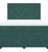 Boxspringbett mit Matratze Dunkelgrün 160x200 cm Samt
