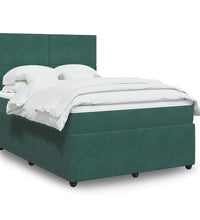 Boxspringbett mit Matratze Dunkelgrün 160x200 cm Samt