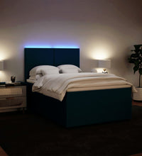 Boxspringbett mit Matratze Blau 160x200 cm Samt