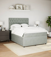 Boxspringbett mit Matratze Hellgrau 160x200 cm Samt