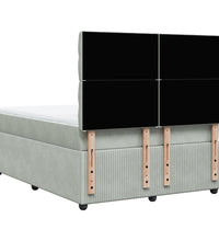 Boxspringbett mit Matratze Hellgrau 160x200 cm Samt