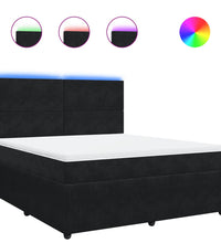 Boxspringbett mit Matratze Schwarz 180x200 cm Samt