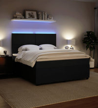 Boxspringbett mit Matratze Schwarz 180x200 cm Samt