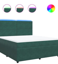 Boxspringbett mit Matratze Dunkelgrün 180x200 cm Samt