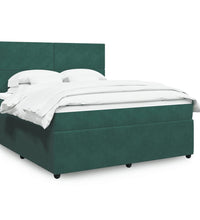 Boxspringbett mit Matratze Dunkelgrün 180x200 cm Samt