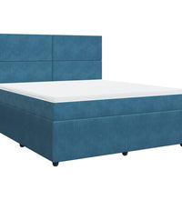 Boxspringbett mit Matratze Blau 180x200 cm Samt