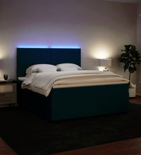 Boxspringbett mit Matratze Blau 180x200 cm Samt