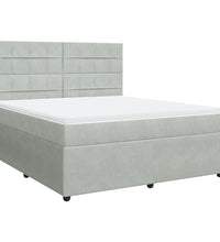 Boxspringbett mit Matratze Hellgrau 180x200 cm Samt