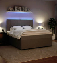 Boxspringbett mit Matratze Hellgrau 180x200 cm Samt