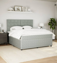 Boxspringbett mit Matratze Hellgrau 180x200 cm Samt