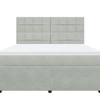 Boxspringbett mit Matratze Hellgrau 180x200 cm Samt
