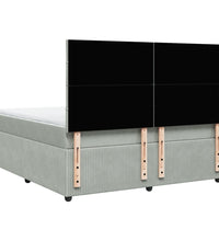 Boxspringbett mit Matratze Hellgrau 180x200 cm Samt