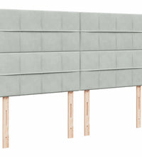 Boxspringbett mit Matratze Hellgrau 180x200 cm Samt