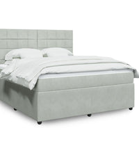 Boxspringbett mit Matratze Hellgrau 180x200 cm Samt