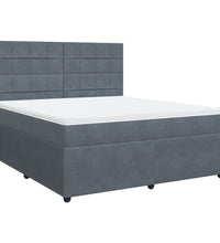 Boxspringbett mit Matratze Dunkelgrau 180x200 cm Samt
