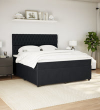 Boxspringbett mit Matratze Schwarz 180x200 cm Samt