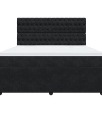 Boxspringbett mit Matratze Schwarz 180x200 cm Samt