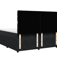 Boxspringbett mit Matratze Schwarz 180x200 cm Samt